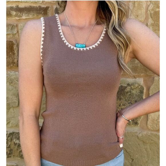 Scotch & Soda Knit Maritime Tank Top Green White Trim EUC XS - Picture 2 of 9